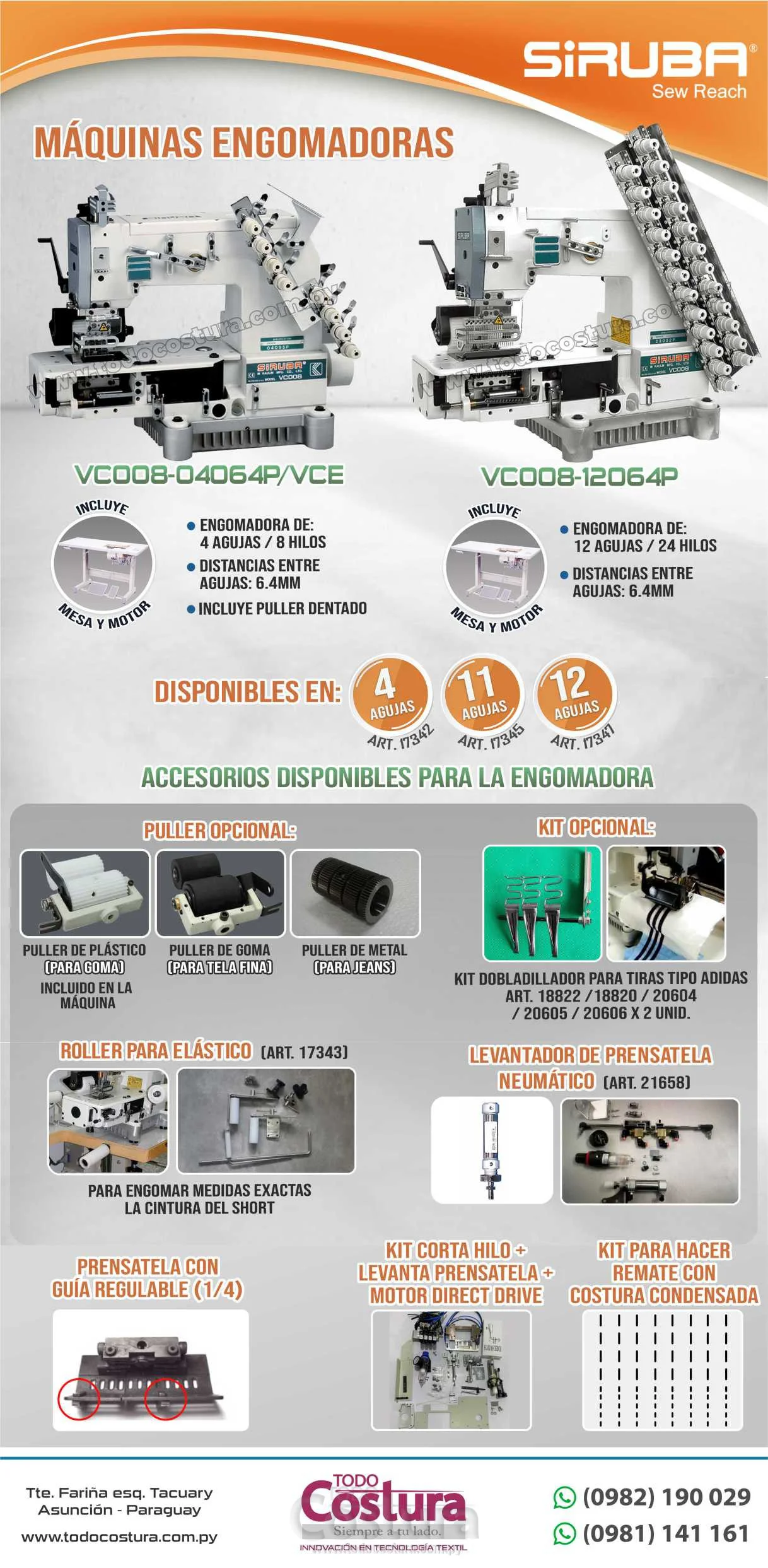 ENGOMADORA (4 AGUJAS - NORMAL) SIRUBA VC008-04064P/VCE